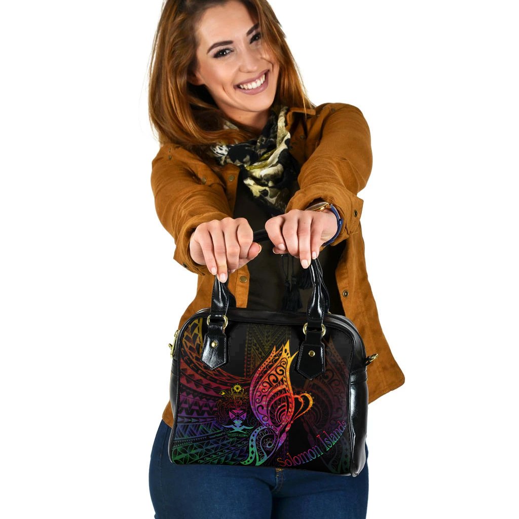 Solomon Islands Shoulder Handbag - Butterfly Polynesian Style One Size Black - Polynesian Pride