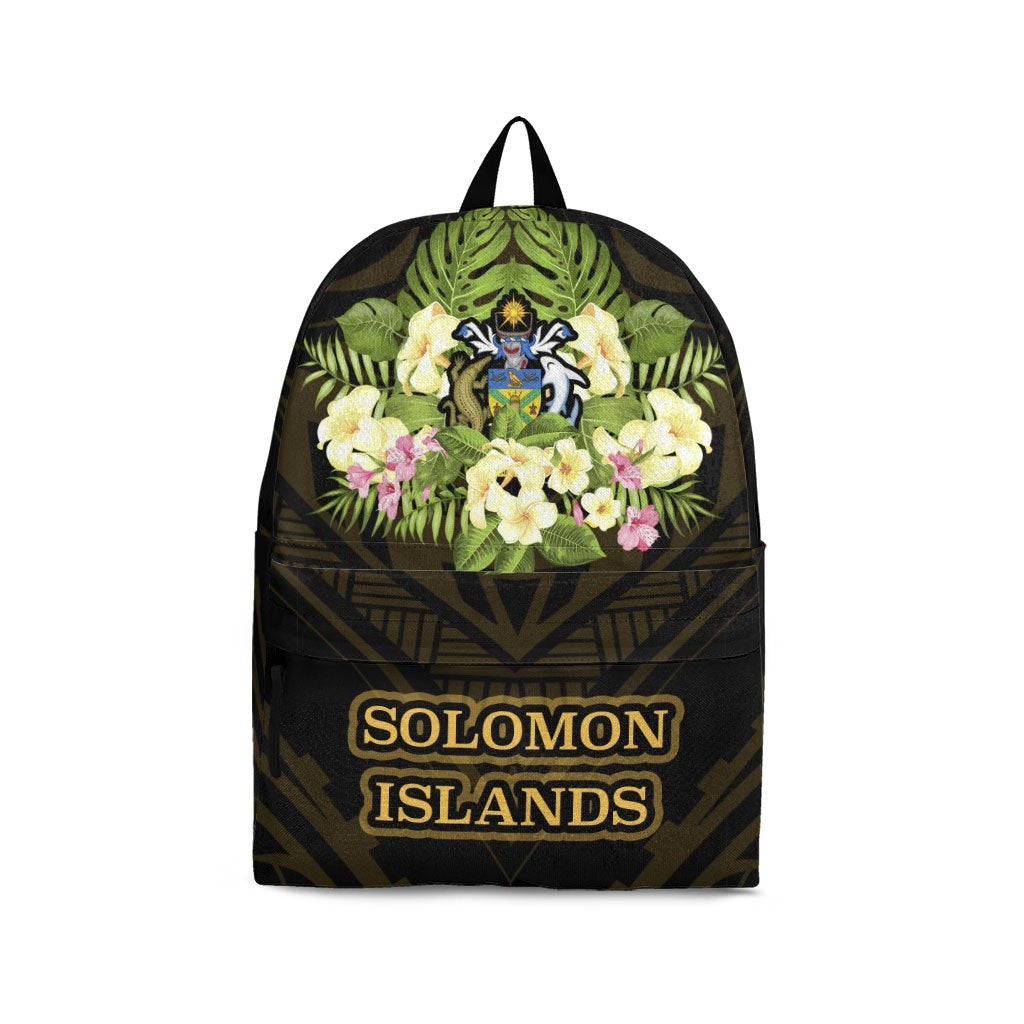 Solomon Islands Backpack - Polynesian Gold Patterns Collection Black - Polynesian Pride