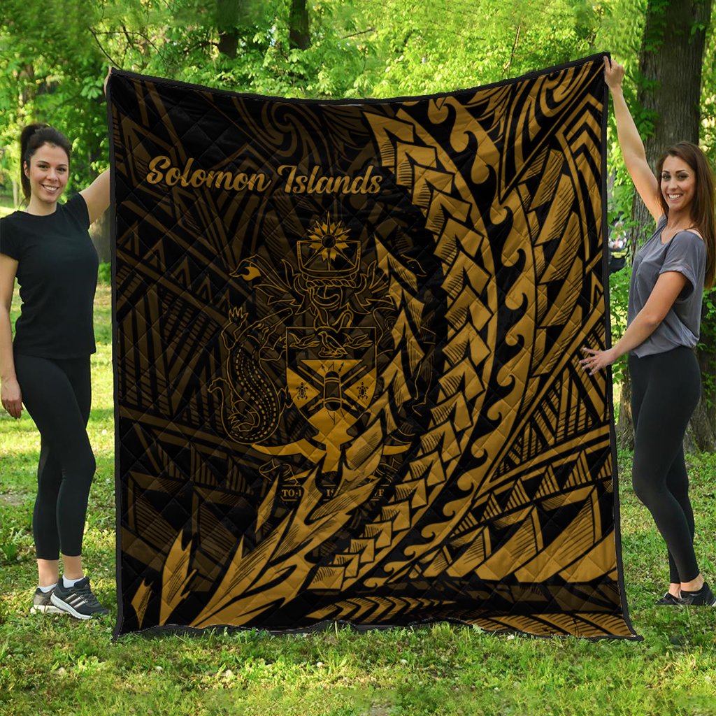 Solomon Islands Premium Quilt - Wings Style Black - Polynesian Pride