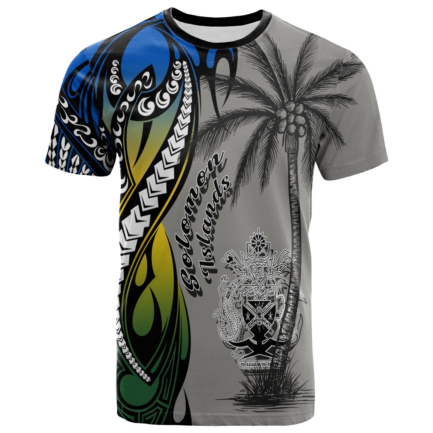 Solomon Islands T Shirt Classical Coconut Tree Unisex Gray - Polynesian Pride