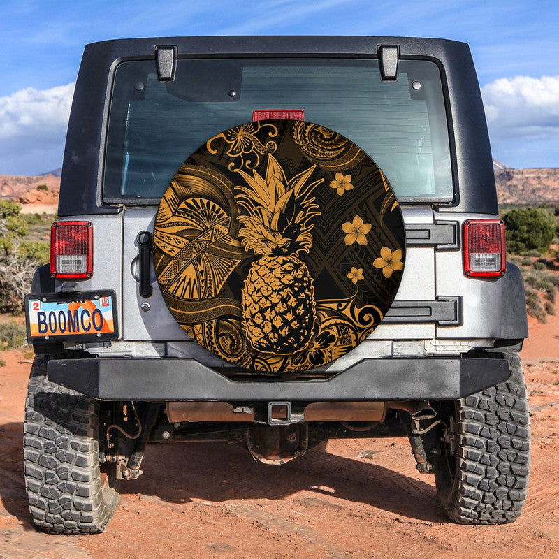 Hawaii Pineapple Polynesian Spare Tire Cover Unique Style - Gold LT8 Gold - Polynesian Pride