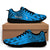 (Custom Personalised) Hawaii Flowers Sporty Sneakers Blue Tribal Pattern Hawaiian LT13 Black - Polynesian Pride