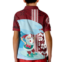 Hawaii Christmas Surfing Santa Claus Mele Kalikimaka Polo Shirt KID LT7 - Polynesian Pride