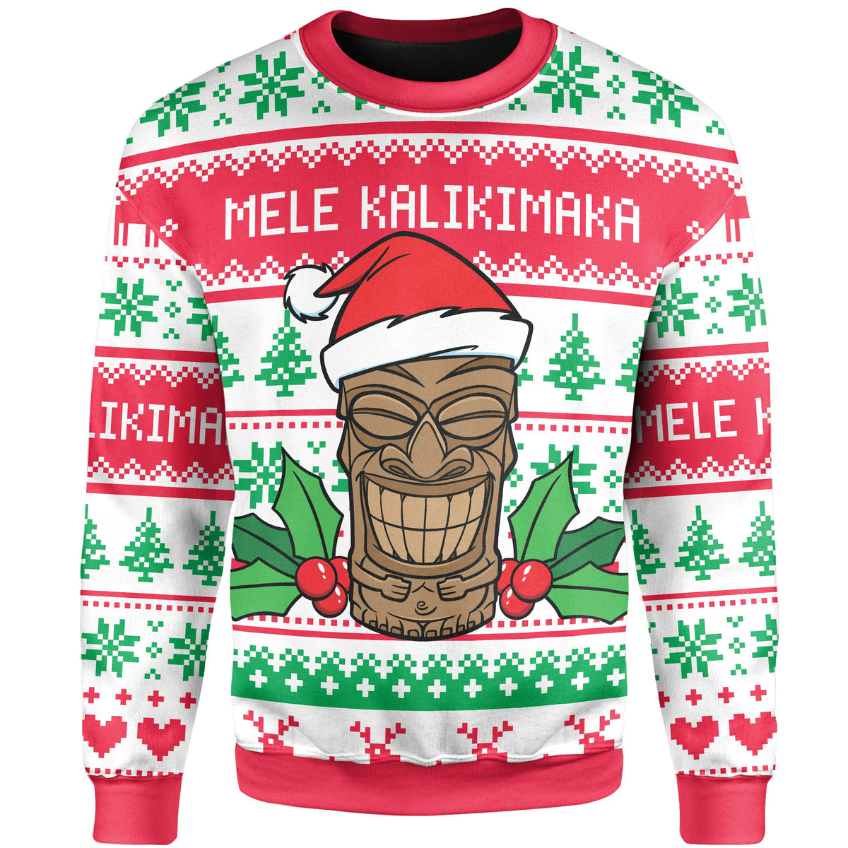 Hawaii Mele Kalikimaka Tiki Xmas Sweatshirt - Polynesian Pride