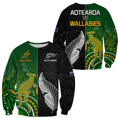 Custom Australia Wallabies and Aotearoa Rugby Summer Maxi Dress Kangaroo Black Fern Maori Gradient Vibe LT9 main image 1