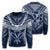 Hawaiian Kanaka Map Football Jersey Sweatshirt - Blue And White - Roger Style - AH Unisex Blue - Polynesian Pride