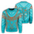 Hawaiian Kanaka Map Football Jersey Sweatshirt - Cyan - Roger Style - AH Unisex Cyan - Polynesian Pride