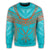 Hawaiian Kanaka Map Football Jersey Sweatshirt - Cyan - Roger Style - AH - Polynesian Pride