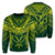 Hawaiian Kanaka Map Football Jersey Sweatshirt - Green And Yellow - Roger Style - AH Unisex Green - Polynesian Pride