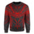 Hawaiian Kanaka Map Football Jersey Sweatshirt - Grey And Red - Roger Style - AH - Polynesian Pride