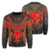 Hawaiian Kanaka Map Football Jersey Sweatshirt - Grey And Red - Roger Style - AH Unisex Grey - Polynesian Pride