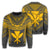 Hawaiian Kanaka Map Football Jersey Sweatshirt - Grey And Yellow - Roger Style - AH Unisex Grey - Polynesian Pride