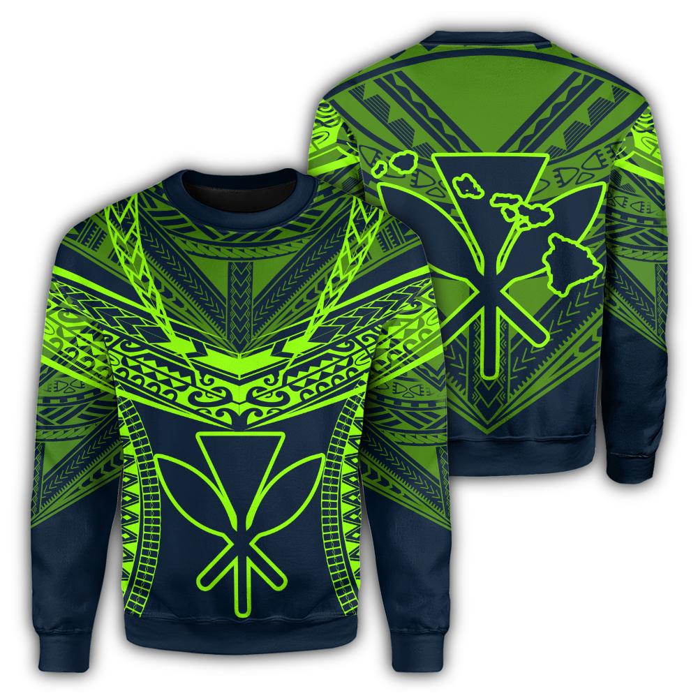 Hawaiian Kanaka Map Football Jersey Sweatshirt - Navy - Roger Style - AH Unisex Navy - Polynesian Pride