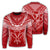 Hawaiian Kanaka Map Football Jersey Sweatshirt - Red And White - Roger Style - AH Unisex Red - Polynesian Pride