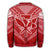 Hawaiian Kanaka Map Football Jersey Sweatshirt - Red And White - Roger Style - AH - Polynesian Pride