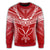 Hawaiian Kanaka Map Football Jersey Sweatshirt - Red And White - Roger Style - AH - Polynesian Pride