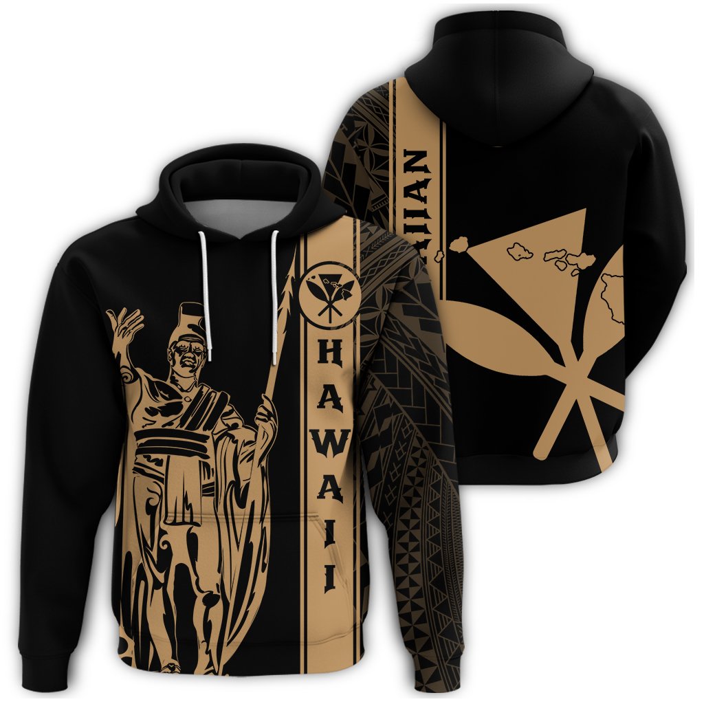 Kanaka Map King Gold Hoodie Edgar Style Unisex Gold - Polynesian Pride
