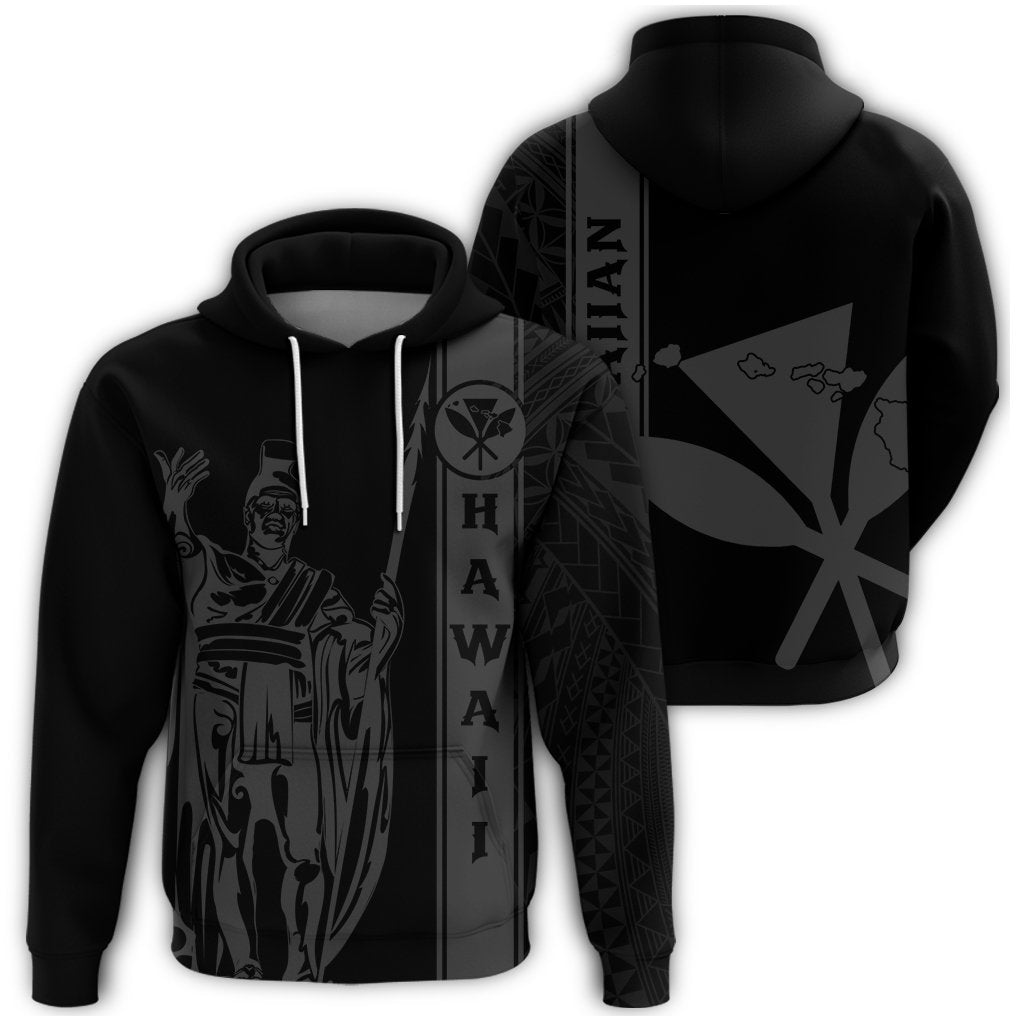 Kanaka Map King Gray Hoodie Edgar Style Unisex Gray - Polynesian Pride