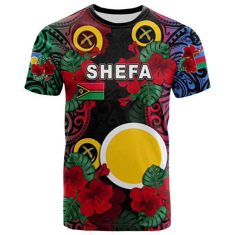 Vanuatu Shefa and Hibiscus T Shirt LT6 Black - Polynesian Pride