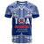 (Custom and Number) Toa Samoa Rugby T Shirt Siva Tau LT6 Blue - Polynesian Pride