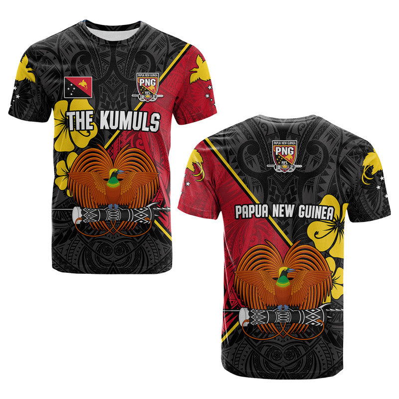 The Kumuls PNG T Shirt Papua New Guinea Polynesian Dynamic Style Black LT14 Black - Polynesian Pride