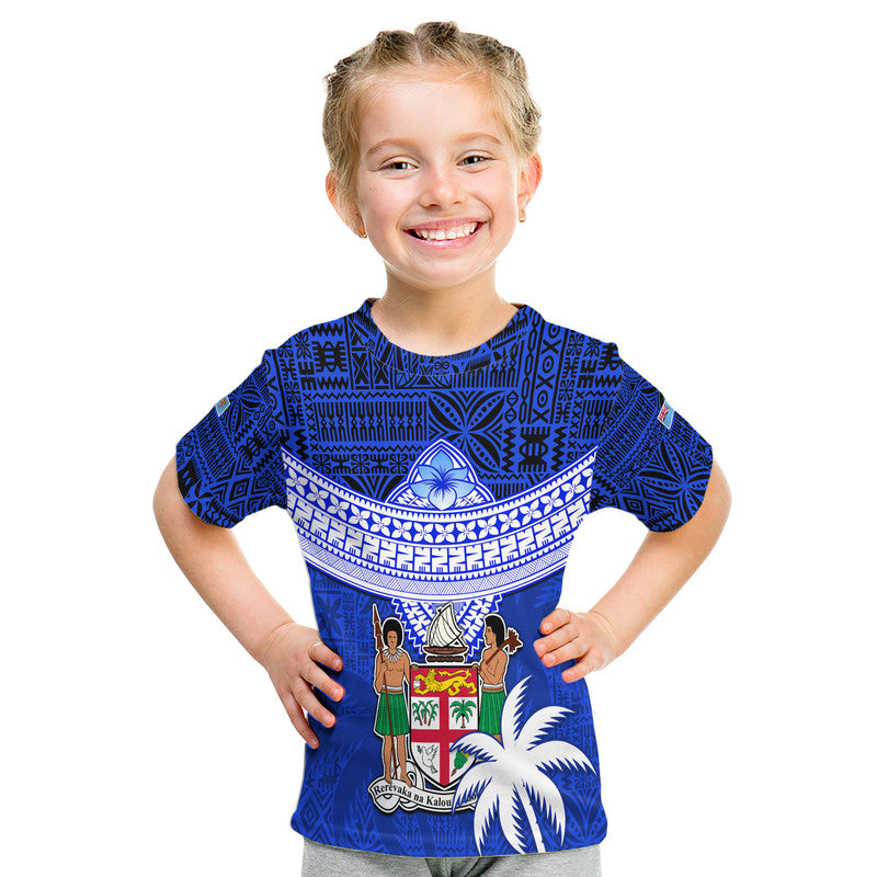 Fiji Coat of Arms T Shirt Polynesian Tapa Palm Tree LT9 - Polynesian Pride
