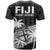 Fiji Rugby Sevens T Shirt Tapa Palm Tree and Fijian Coat of Arms LT9 - Polynesian Pride