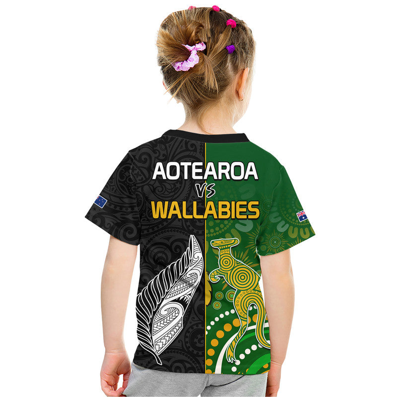 Australia Wallabies and Aotearoa Rugby Tank Maxi Dress Kangaroo Black Fern Maori Gradient Vibe LT9 main image 0