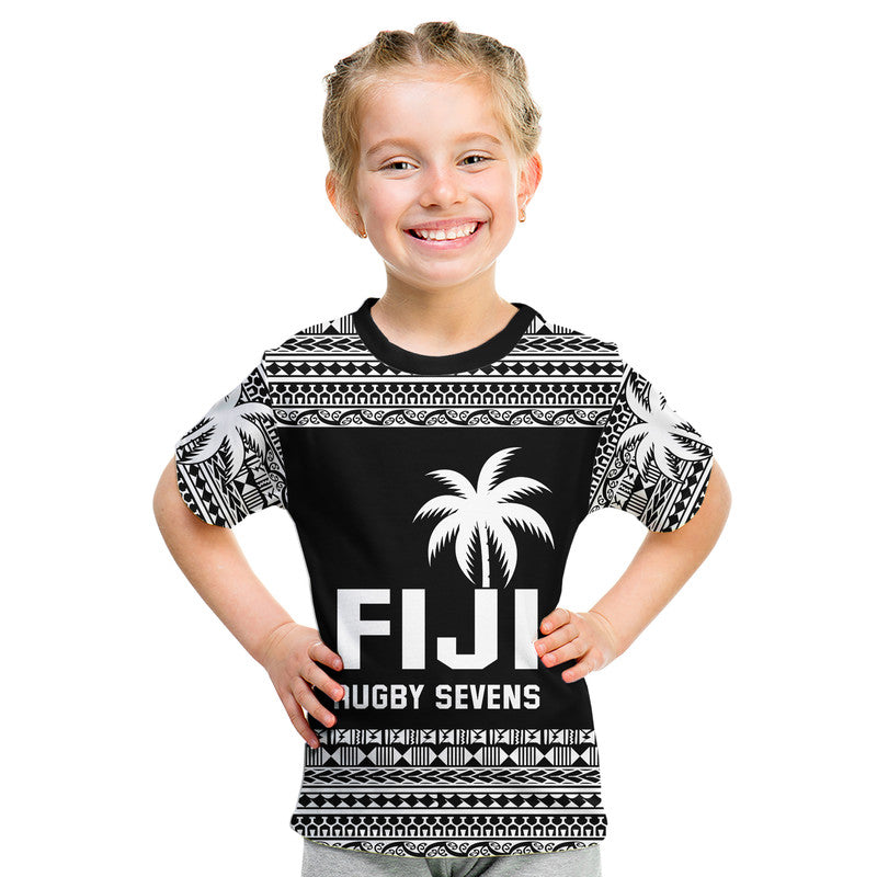 (Custom Text And Number) Fiji Rugby Sevens Kid T Shirt Simple Style LT9 Youth XL Size14 - Polynesian Pride