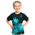 Fiji Rugby Sevens Kid T Shirt Tapa Palm Tree and Fijian Coat of Arms LT9 - Polynesian Pride