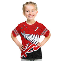 Waitangi T Shirt Aotearoa Tino Rangatiratanga Flag with Silver Fern LT9 - Polynesian Pride