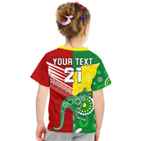 Custom Australia Kangaroos and Mate Maa Tonga T Shirt No2 LT9 - Polynesian Pride