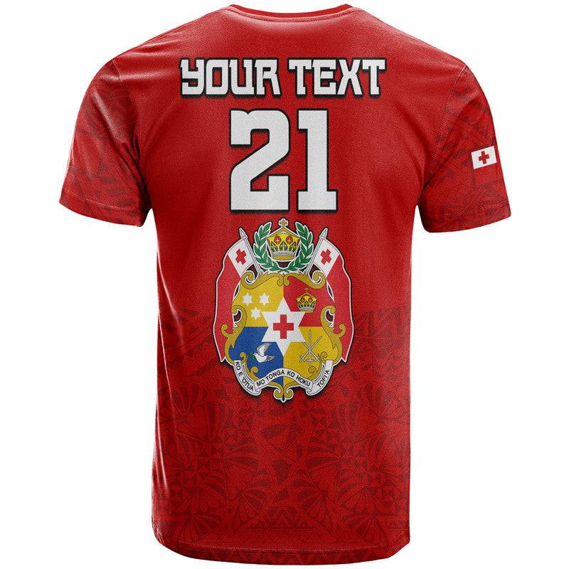 Custom Polynesian Pride Tonga Rugby Tongan Kupesi Ngatu Design T Shirt LT9 - Polynesian Pride