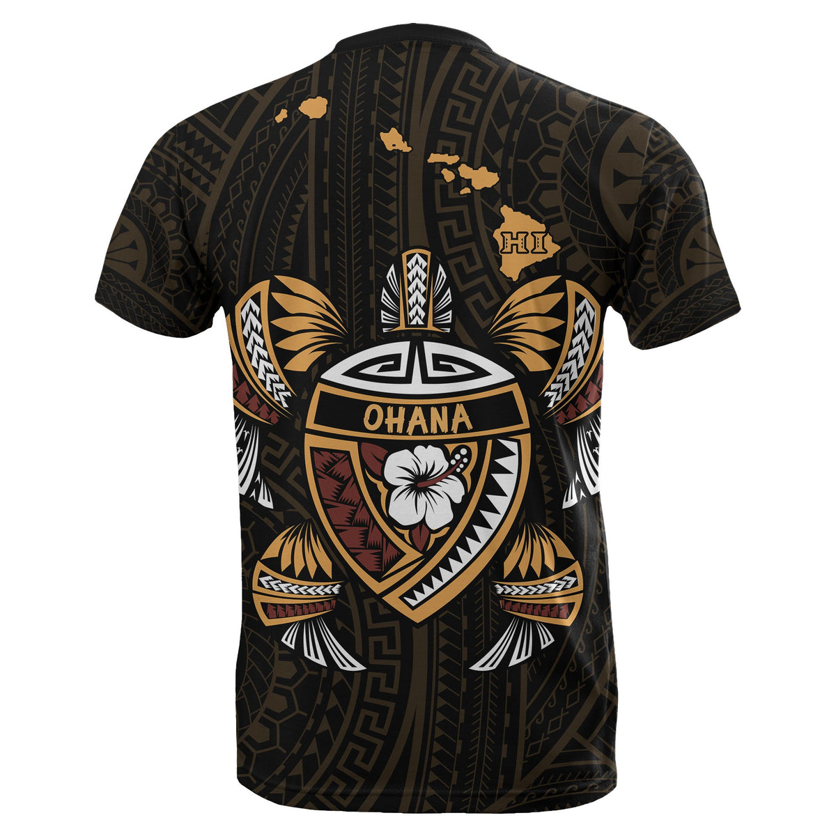 Hawaii Kakau Polynesian Turtle Map Personalized T Shirt - Polynesian Pride