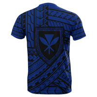 Hawaii Kanaka Polynesian T Shirt Blue Quarter Style - Polynesian Pride