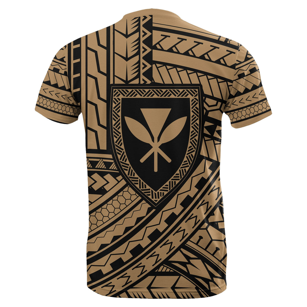 Hawaii Kanaka Polynesian T Shirt Gold Quarter Style - Polynesian Pride
