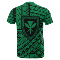 Hawaii Kanaka Polynesian T Shirt Green Quarter Style - Polynesian Pride