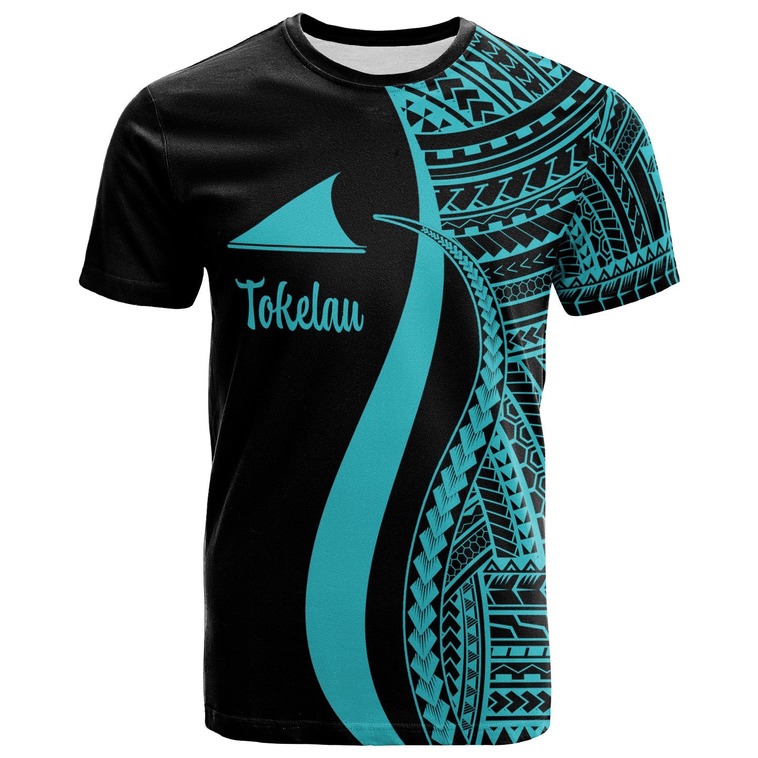 Tokelau T Shirt Turquoise Polynesian Tentacle Tribal Pattern Unisex Turquoise - Polynesian Pride