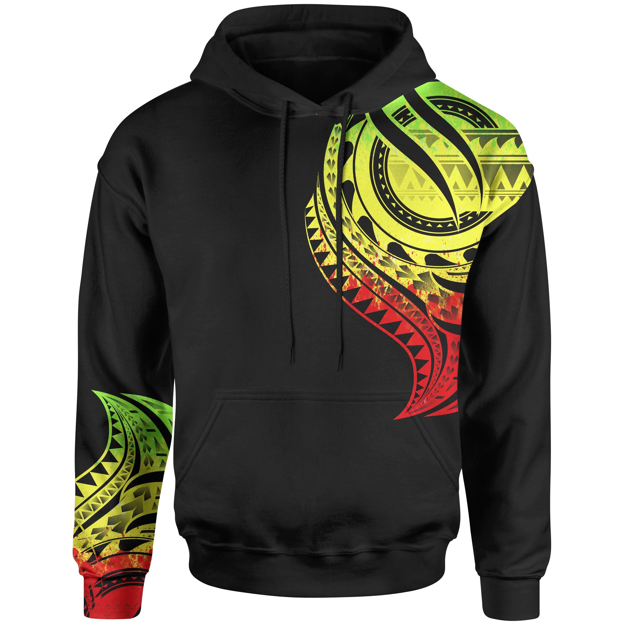 Solomon Islands Hoodie Solomon Islands Tatau Reggae Patterns With Coat ofrms Unisex Black - Polynesian Pride