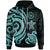Tahiti Polynesian Hoodie Turquoise Tentacle Turtle Unisex Turquoise - Polynesian Pride