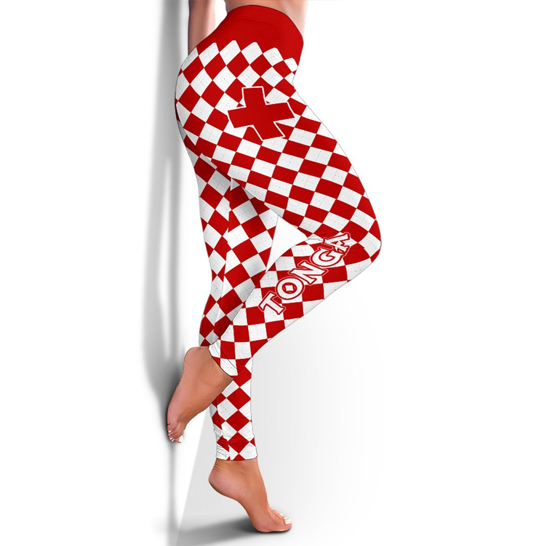 Tonga Leggings - Caro Patterns Red - Polynesian Pride