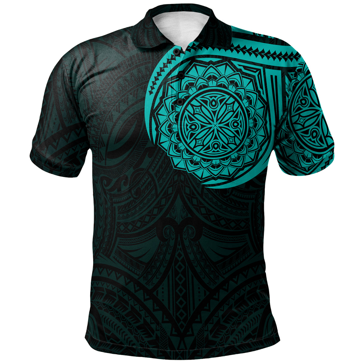 Polo Shirt Polynesian Flowers Tattoo Style - Polynesian Pride