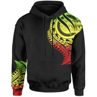 Pohnpei State Hoodie Pohnpei State Tatau Reggae Patterns With Coat ofrms Unisex Black - Polynesian Pride