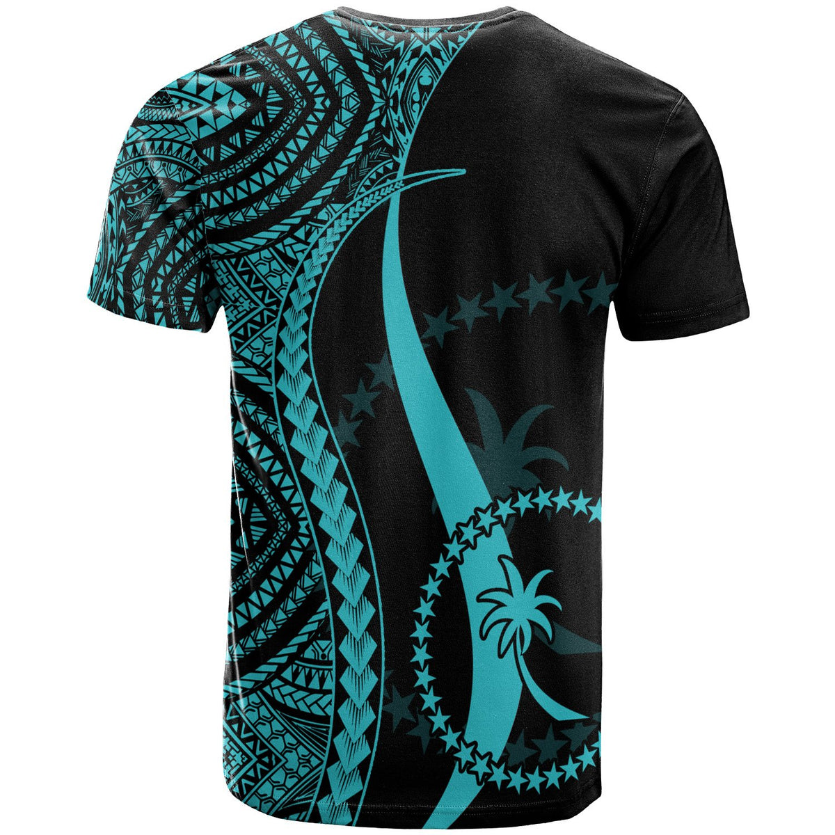 Chuuk T Shirt Turquoise Micronesian Tentacle Tribal Pattern - Polynesian Pride