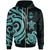 Guam Polynesian Zip up Hoodie Turquoise Tentacle Turtle Unisex Turquoise - Polynesian Pride