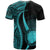 Northern Mariana Islands Custom T Shirt Turquoise Polynesian Tentacle Tribal Pattern - Polynesian Pride