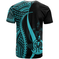 Vanuatu Custom T Shirt Turquoise Micronesian Tentacle Tribal Pattern - Polynesian Pride