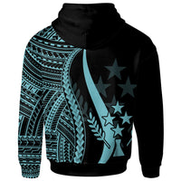 Kosrae Hoodie Turquoise Tentacle Tribal Pattern - Polynesian Pride