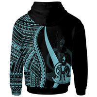Vanuatu Hoodie Turquoise Tentacle Tribal Pattern - Polynesian Pride