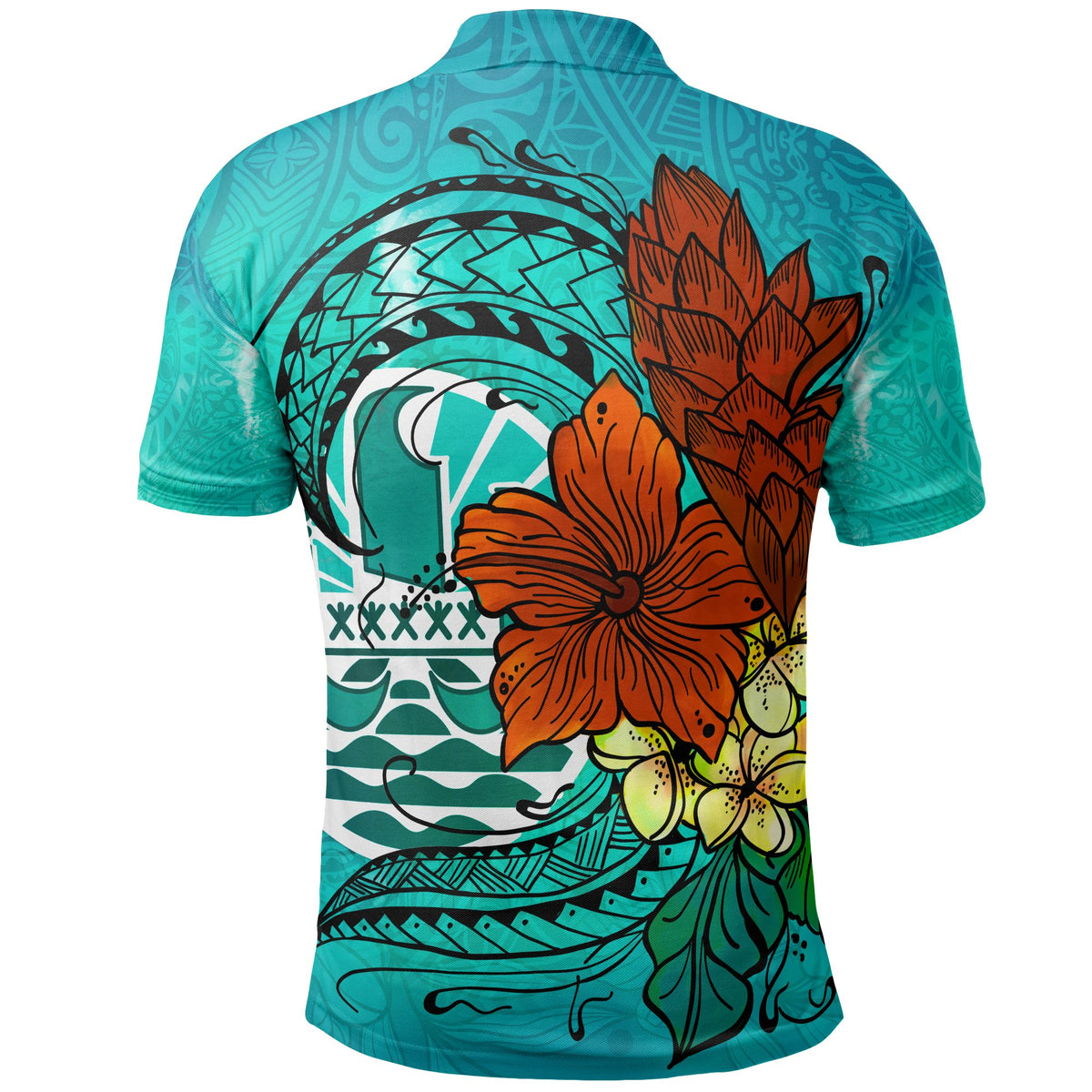 Tahiti Polo Shirt Tropical Flowers Style - Polynesian Pride